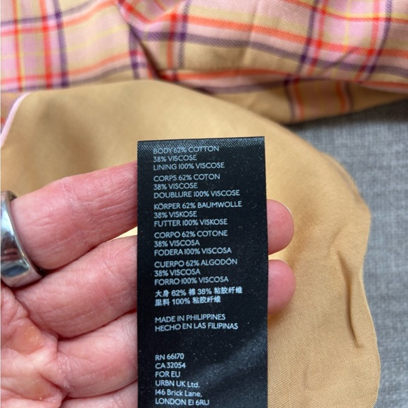 Maeve Victoria Oversized Plaid Double-Breasted Blazer Jacket Honey/Miel XS NWT - Picture 7 of 10